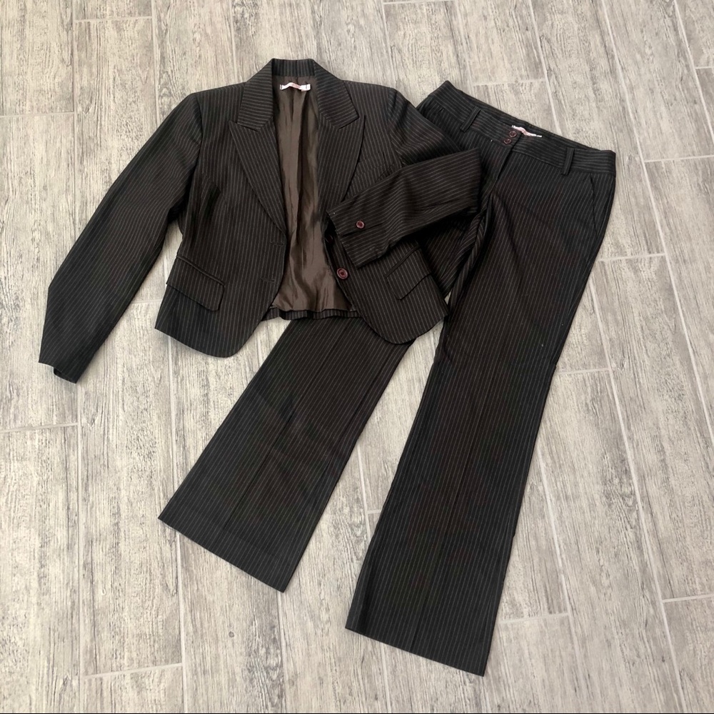 Italian Made Striped Blazer Jacket and Pants Set